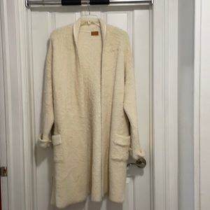 Soft off white fuzzy cardigan/duster